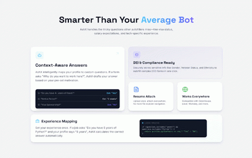 AshX Job Apply Bot :: AshX bot that autofills job application forms using saved profiles.