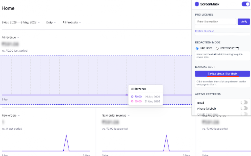 ScreenMask: Auto Redact Sensitive Data(PII) :: Automatically detect and mask sensitive data (PII) on web pages to protect your privacy.