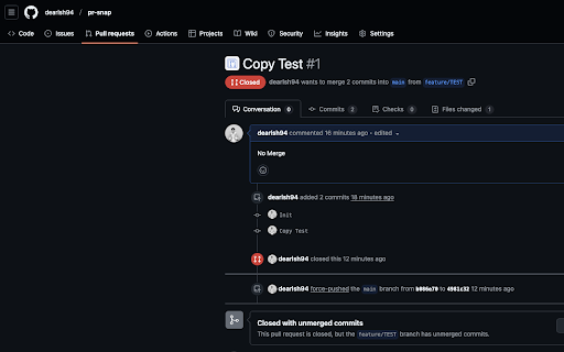 pr-snap :: PR-Snap is a Chrome extension that helps you quickly copy GitHub pull request links with titles in various formats for easy sharing.
