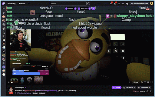 Danmaku for Twitch — Chat Overlay :: Watch Twitch fullscreen without missing chat. Adds a customizable danmaku overlay with Twitch, 7TV, BTTV, and FFZ emotes.