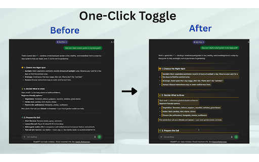 ChatGPT Focus: AI Summarizer, Auto-Highlighter & Speed Reader :: ⚡ Auto-highlight key insights & dim the noise. Turn ChatGPT responses into scannable text to read 5x faster