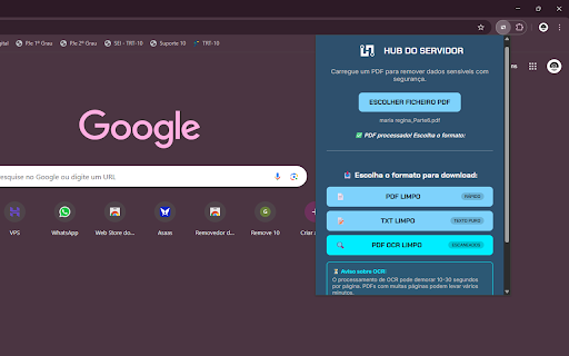 Removedor de Dados de PDF :: Remove dados pessoais de PDFs com suporte a OCR para documentos escaneados.