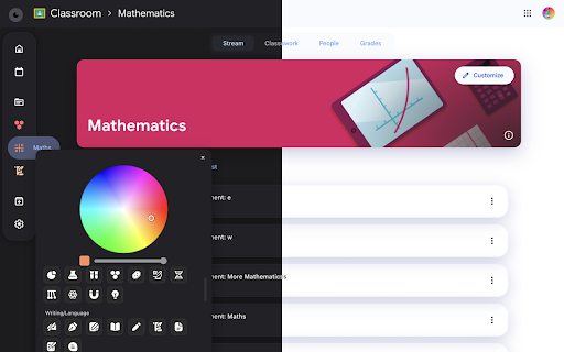 Modern Classroom :: Introduces Dark mode, Customisation options, and a revised modernised aesthetic to Google Classroom™!