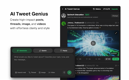 OptimAI :: OptimAI generates engaging content, create persona replicas, and seamlessly manage your social media presence.