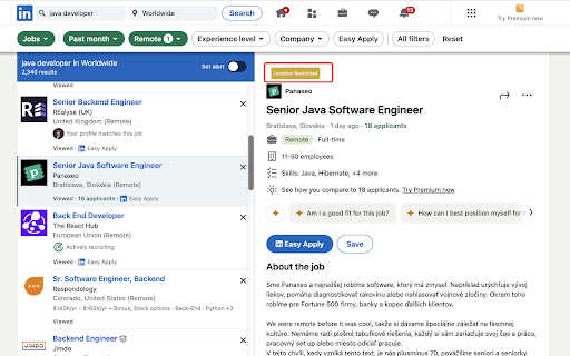 Remote Job Location Checker :: Check if job postings have geographic restrictions for remote work.
