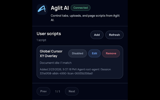 Aglit AI :: Browser automation bridge and user scripts for Aglit AI