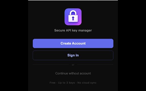 API Locker :: Store, organize & auto-suggest API keys in Chrome. AES-256 encrypted. Smart site detection. Your keys never leave your device.