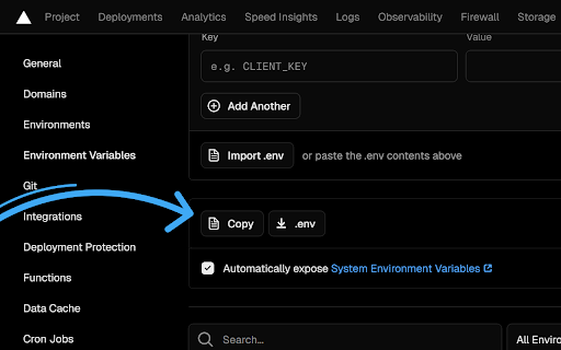 Vercel Env Variables :: Fetch and download environment variables from Vercel.