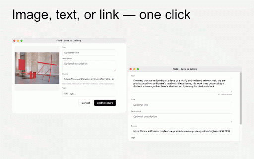 Save to Field :: Save images, text and links from any webpage to your Field
