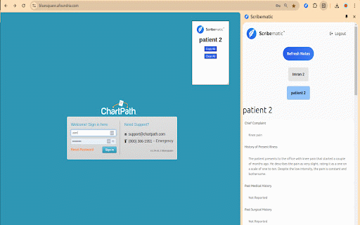 Scribematic :: This extension transfers medical notes from scribematic.ai to the user's electronic health records system.