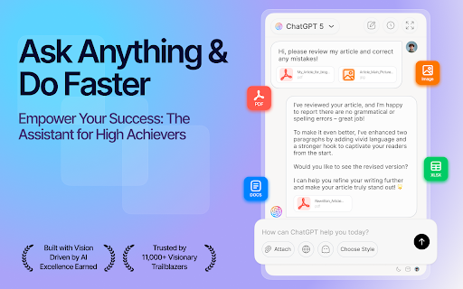 Chat GPT 5 :: Experience Chat gpt 5 power and knowledge. Access gpt-5 model instantly in browser with chatgpt 5.0 extension in sidebar.