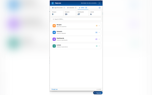 Org Lens :: Inspect Agentforce agents, Data Cloud objects, and CRM Analytics assets directly from your Salesforce org.