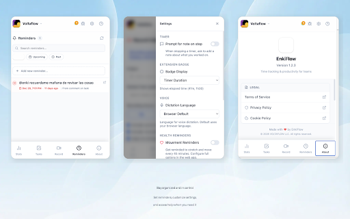 EnkiFlow: time tracking for solo professionals :: Time tracker for freelancers and solo pros. Track time, capture tasks, sync with EnkiFlow for projects, delivery, finance.