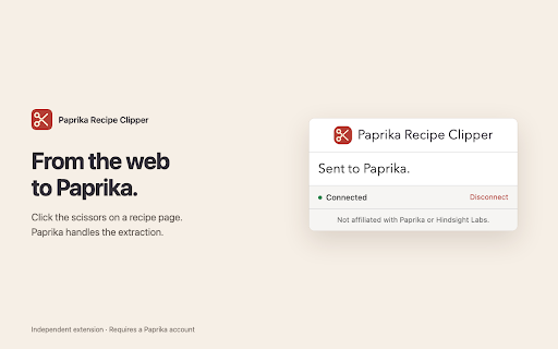Paprika Recipe Clipper (Unofficial) :: Independent, unofficial extension for saving recipe pages to Paprika. Not affiliated with Paprika or Hindsight Labs.