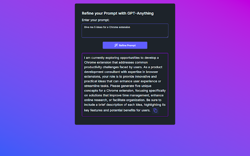 GPT-Anything :: Refine your prompts to get the most out of AI.