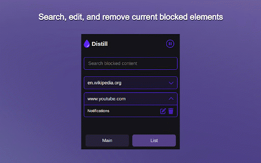 Distill - Element Blocker :: Block elements on any website