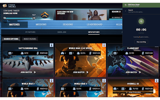 Conflict Of Nations Game Finder :: This conflict of nations game finder notifies you when a new game is created.