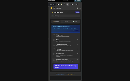 FixThePrompt :: Real-time feedback to write better AI prompts. Like Grammarly, but for prompts.