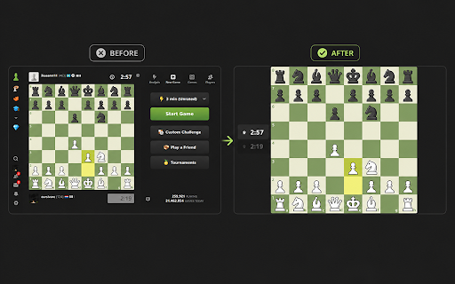 Chess.com Fullscreen :: With this extension installed, press Shift + F to enter fullscreen mode on Chess.com