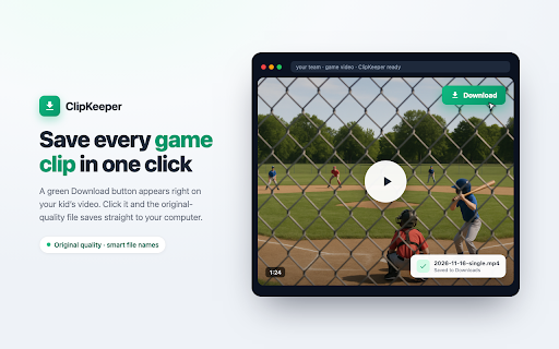 ClipKeeper - For Use with GameChanger :: Back up your family sports clips and full-game videos. For use with GameChanger®. Baseball, softball & more.