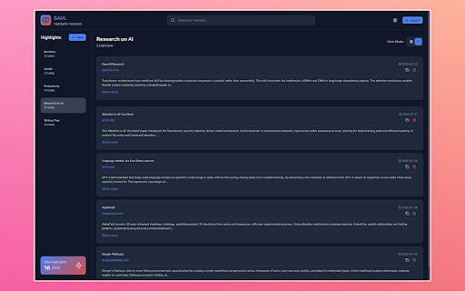 SAVI. – Web Research Highlights :: Save highlights from any page, organize into lists, and search instantly. Keep your research in one place.