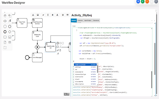 IFS Code Assistant - Vihanga W :: Lightweight VS Code-style JavaScript syntax highlighting for IFS Cloud Workflow Designer.