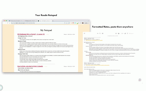 Reado, your reading assistant :: Assistive reading, easy highlighting and single click notes to clipboard & Reado Notepad