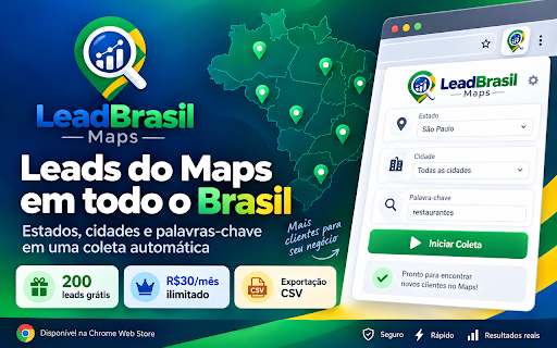 LeadBrasil Maps :: Encontre empresas no Google Maps por estados, cidades e palavras-chave. Teste grátis de 200 leads sem cadastro e Pro ilimitado.