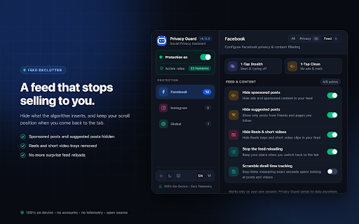 Privacy Guard :: Control the signals your social accounts send on your behalf, and block social tracking across the web.