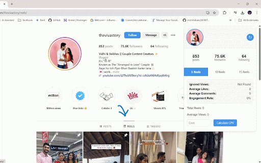 T-Analytics – Instagram Profile Analyzer :: Analyze Instagram profiles instantly: engagement rate, reel views, CPV, likes & comments — all for free, right on Instagram.
