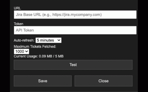 My Jira Tickets :: Shows open Jira tickets assigned to me in a popup.
