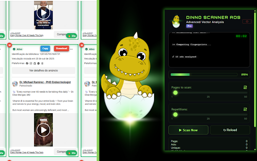 Dinno Scanner ADS :: Dinno Scanner - Highlights and analyzes repeated and scaled ads in the Facebook Ad Library