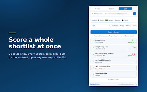 WebTrustScore™ — Site Trust Check :: Know before you trust. One clear 0–1000 trust score for any website, with the evidence behind it. Free, no account needed.