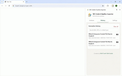 WC Content Quality Inspector :: Evaluate content quality with AI or a private local check. Review trust, readability, structure and publish readiness.