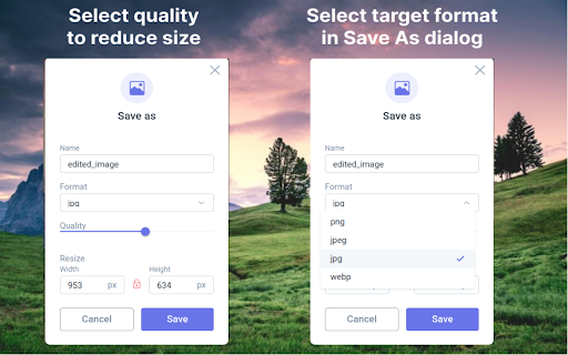 Image Size Converter :: Use image size converter as an image compressor and image resizer tool. It allows to create tiny png, jpg, webp files.