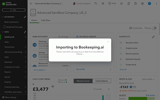 Quickbooks to Bookeeping.ai data importer :: Migrate quickbooks data to Bookeeping.ai in one click