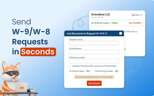 TaxBandits W-9/W-8 Manager :: Request your vendors to securely complete, e-sign, and submit W-9 forms online.