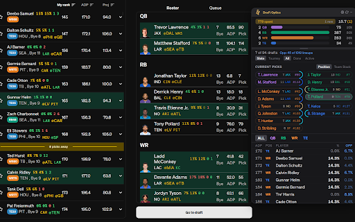 Draft Optics Assistant :: Real-time draft overlay for Best Ball & DFS