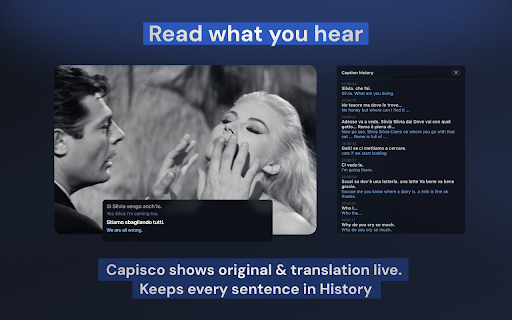 Capisco: Auto Subtitles for Language Learning :: Learn languages from any video or call - automatic dual subtitles: original + translation, even where none exist. Dictionary & Anki.