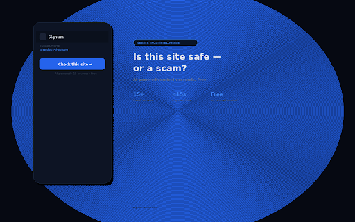 Signum — Website Trust Check :: Instantly check if any website is safe or a scam. AI-powered verdict in seconds.