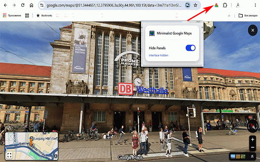 Minimalist Google Maps :: Hides unnecessary elements on Google Maps.