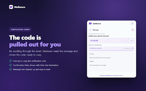 Mailwave – Temporary Email :: Generate a disposable temporary email address and get notified the instant a message arrives, right from your browser toolbar.