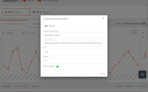 Panel Pro dla Allegro Ads :: Rozszerzenie możliwości standardowego panelu Allegro Ads dla agencji reklamowych oraz sprzedawcow Allegro