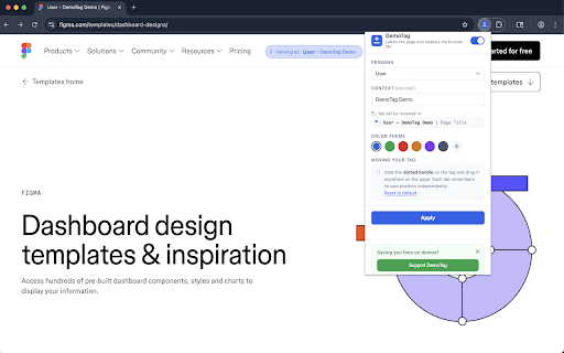 DemoTag :: Label every browser tab with the active demo persona. Never lose track of which account or environment you are demoing as.