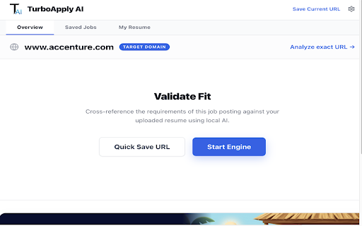 TurboApply AI - ATS score checker :: Instantly match your resume to any job description. Get your ATS resume score and save jobs to apply to later.