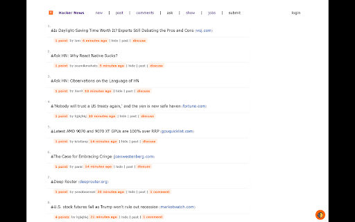 Hacker News UI Improved :: A modern, clean UI for Hacker News with dark mode support