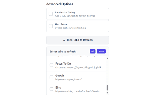 TabSync - Tabs Refresher :: Advanced tab refreshing with countdown timers and selective tab management