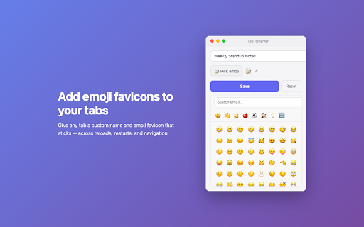 Tab Renamer :: Instantly distinguish your tabs with custom names and emoji favicons that stick.