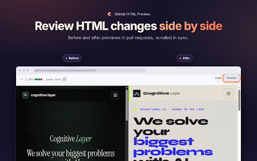GitHub HTML Preview :: Run and compare commit-pinned public and private HTML directly on GitHub