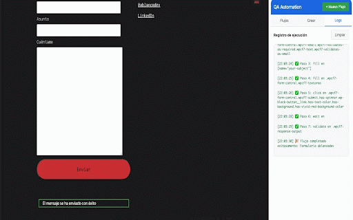 QA Automation Flow :: Extensión para crear y ejecutar flujos de automatización QA sin código